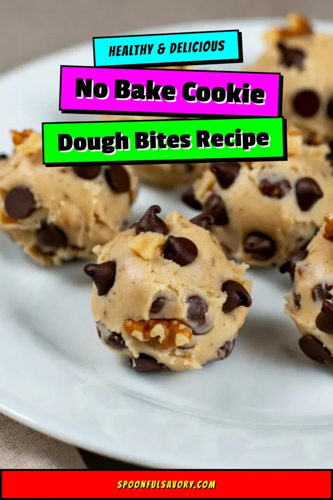 Satisfy your sweet cravings with these easy dessert recipes featuring irresistible cookie dough bites! This no-bake cookie dough treats recipe is perfect for anyone wanting a delicious and safe edible cookie dough recipe. Made with chocolate chip bites, these cookie dough bliss bites are a delightful indulgence. Ready to make your own? Save this recipe now and discover a new favorite! #CookieDoughBites #EasyDessertRecipes #NoBakeTreats #EdibleCookieDough