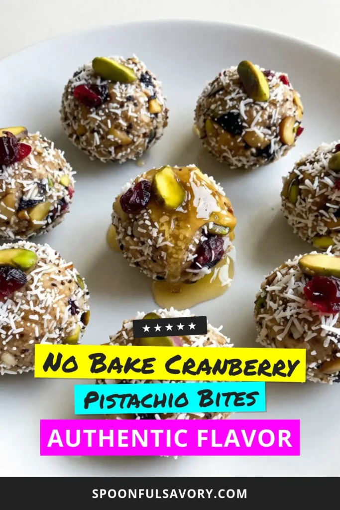 Looking for a quick boost of energy? Try these delicious cranberry pistachio energy bites! This healthy energy snack recipe is vegan and made with no-bake energy bites for a perfect pick-me-up. Easy to make, this energy balls recipe combines Medjool dates, oats, pistachios, and dried cranberries for a nutritious treat. Get the full recipe and make these delightful snacks today! #HealthySnacks #VeganRecipes #EnergyBites #NoBake