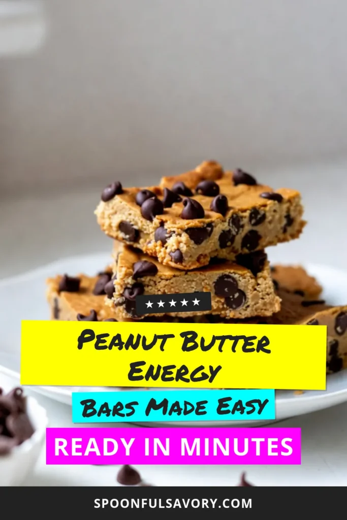 Looking for a delicious and nutritious snack? Try these Peanut Butter Chocolate Chip Energy Bars! This healthy energy bar recipe is perfect as no-bake protein bars that are both gluten-free and packed with protein. With simple ingredients like oats, natural peanut butter, and chocolate chips, you can whip up these high-protein energy bars in no time. Save this recipe for a quick snack boost! #HealthySnacks #PeanutButter #EnergyBars #GlutenFreeTreats