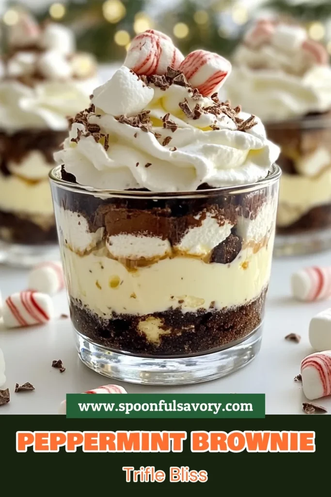 Get ready to impress with this peppermint brownie trifle! Perfect for the holidays, this no-bake dessert features layers of rich peppermint brownies, fluffy whipped cream, and indulgent chocolate ganache. It's a crowd-pleaser for any festive gathering. Discover easy holiday dessert ideas and layered dessert recipes that will leave everyone wanting more. Try this delicious peppermint brownie trifle today! Save and share your favorite holiday treat! #PeppermintBrownieTrifle #HolidayDesserts #LayeredDessertRecipes #NoBakePeppermintDesserts