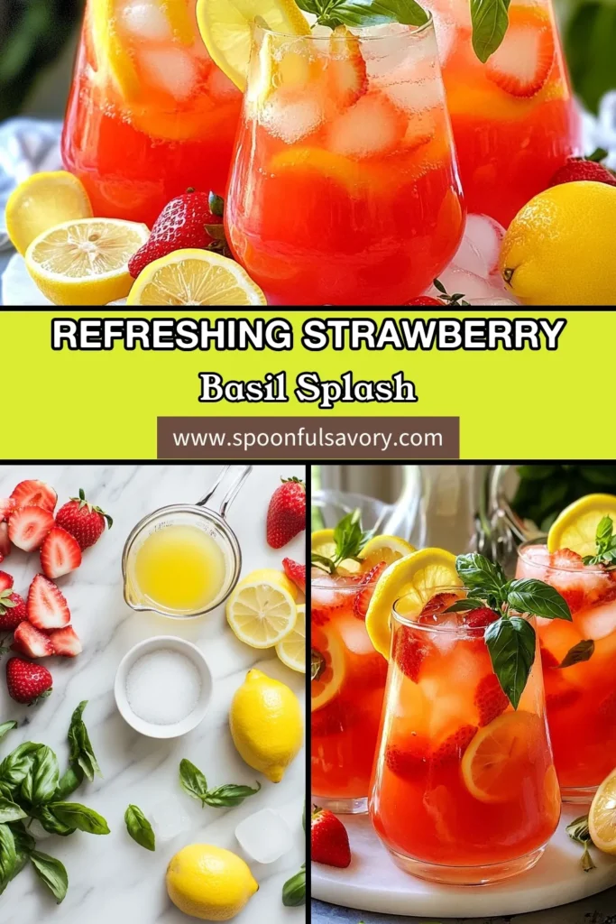 Quench your thirst this summer with a delicious strawberry basil lemonade! This homemade lemonade recipe combines fresh strawberries and fragrant basil for a refreshing twist on classic lemonade. Perfect for backyard gatherings or relaxing afternoons, this fruit-infused lemonade will delight your taste buds. Easy to make and totally refreshing, you’ll want to sip on this all season long. Try it today! #StrawberryBasilLemonade #RefreshingSummerDrinks #HomemadeLemonadeRecipe #LemonadeWithBasil