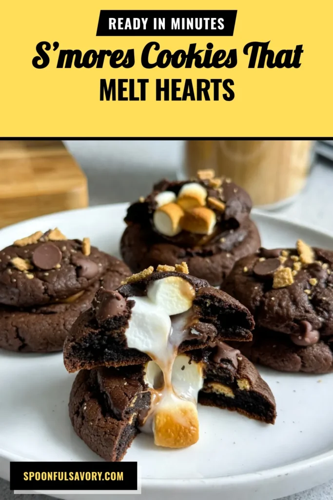 Indulge in the ultimate S'mores stuffed cookies! This easy cookie recipe combines rich chocolate chip cookies with gooey marshmallows and crunchy graham crackers for a delicious homemade s'mores dessert. Perfectly oven-baked, these chocolate cookies are sure to impress. Try this delightful twist on classic treats and enjoy a sweet experience. Save this recipe now and bring joy to your baking! #S'moresStuffedCookies #ChocolateChipCookies #EasyCookieRecipes #HomemadeDessert