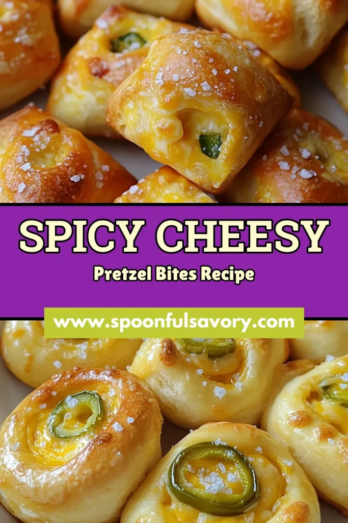 Indulge in these spicy jalape&ntilde;o pretzel bites that are perfect for any occasion! This homemade pretzel bites recipe combines gooey cheddar cheese and zesty jalape&ntilde;os for a tasty twist. They're an easy snack recipe to whip up and bake to perfection. Serve warm with your favorite dip for a crowd-pleasing treat. Try these baked pretzel bites today and elevate your snack game! Save this recipe for later! #JalapenoPretzelBites #SnackTime #EasyRecipes #BakedPretzelBites