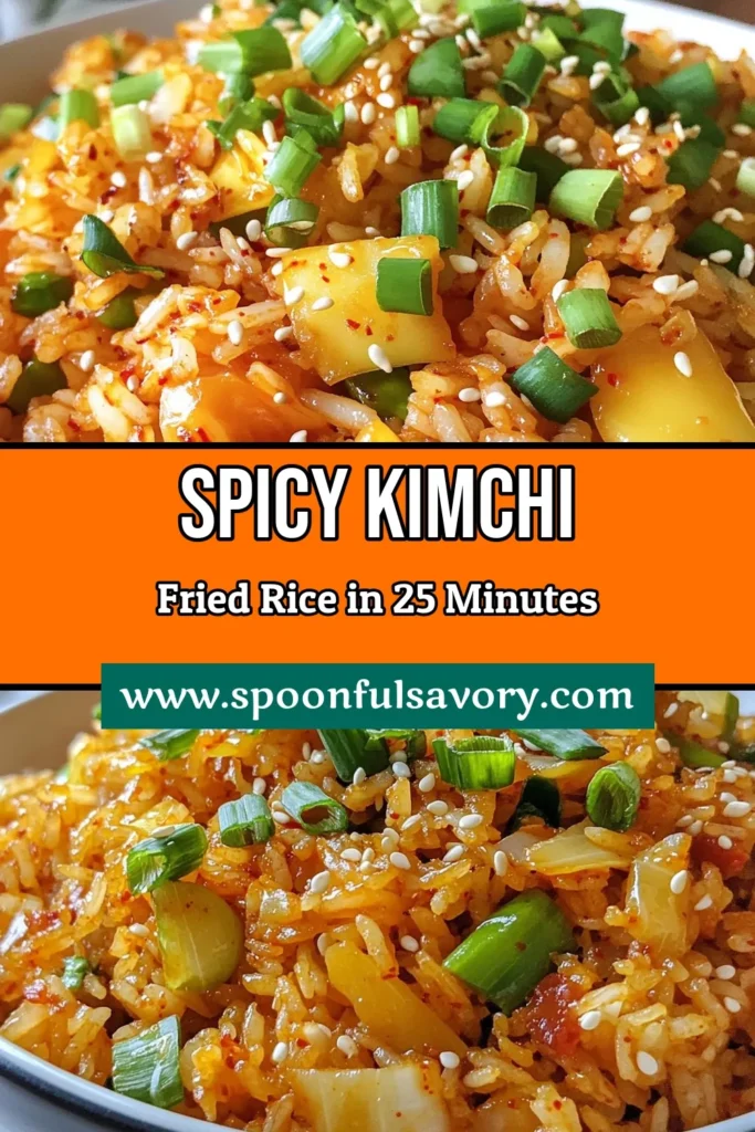 Indulge in this delicious kimchi fried rice that's bursting with flavor! This spicy Korean rice recipe combines tangy kimchi, savory vegetables, and a kick of gochujang for an unforgettable meal. Perfect as an easy kimchi recipe for any night, this fiery fried rice recipe is ready in just 25 minutes! Try it today and elevate your dinner game! Save this recipe for a tasty twist on your go-to rice dishes! #KimchiFriedRice #SpicyKoreanRecipes #GochujangFriedRice #EasyKimchiRecipes