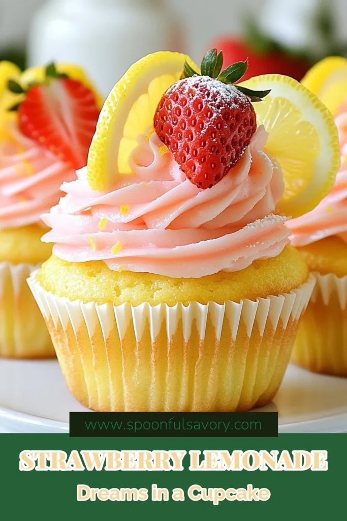 Indulge in the refreshing delight of Strawberry Lemonade Cupcakes, the perfect treat for summer! This easy cupcake idea combines light lemon flavored cupcake recipe with strawberry puree for a delicious, fruity twist. Perfect for gatherings or simply to satisfy your sweet tooth, these Strawberry Dessert Recipes are sure to impress. Try this delightful recipe and bring sunshine to your kitchen! Save this for your next baking adventure! #StrawberryLemonadeCupcakes #SummerCupcakeRecipes #EasyCupcakeIdeas #StrawberryDessertRecipes