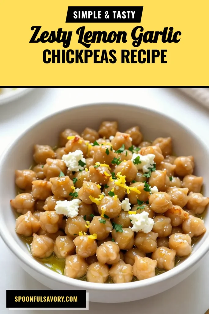 Discover the perfect Lemon Garlic Chickpeas recipe that brings Mediterranean flavors to your table! These Zesty Chickpeas with Feta are quick and easy to prepare, making them an ideal addition to your meals or as a stand-alone dish. Enjoy this delicious Greek Chickpea Recipe that combines fresh garlic, lemon, and herbs for a healthy twist. Try this Easy Chickpeas with Lemon and elevate your salad game! Save this recipe now! #ChickpeaRecipe #Mediterranean #HealthyEating #EasyRecipes