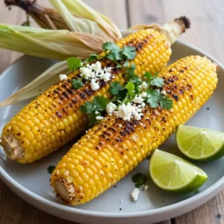 In this recipe, you will need a few simple ingredients to create a burst of flavor. Here&rsquo;s what you will need: - 4 fresh ears of corn, husked - 2 tablespoons olive oil - 1 teaspoon chili powder - 1/2 teaspoon smoked paprika - Zest and juice of 2 limes - 1/4 cup cotija cheese, crumbled - 1/4 cup fresh cilantro, finely chopped - Salt to taste - Lime wedges for serving Each ingredient plays a key role. The fresh corn brings sweetness and crunch. Olive oil adds richness while helping spices stick. Chili powder and smoked paprika deliver heat and depth. Lime zest and juice brighten the dish. Cotija cheese gives a creamy, salty touch. Fresh cilantro adds a pop of color and flavor. Seasoning with salt enhances all tastes. Finally, lime wedges let you customize the citrus kick. With these ingredients, you set the stage for a delicious chili lime grilled corn that will impress anyone at your table. {{ingredient_image_2}} 1. Preheat the grill: Start by turning on your grill to medium-high heat. You want it hot to get a nice char on the corn. This step is key for flavor. 2. Prepare the chili lime marinade: In a small bowl, mix together 2 tablespoons of olive oil, 1 teaspoon of chili powder, 1/2 teaspoon of smoked paprika, the zest of 2 limes, and the juice from those limes. Stir it well. This marinade gives the corn its tasty kick. 3. Brush corn with marinade: Take 4 fresh ears of corn and husk them. Use a brush or your hands to coat each ear with the chili lime marinade. Make sure to cover all sides for the best flavor. 1. Placement and cooking time on grill: Place your marinated corn directly on the grill grates. Grill the corn for about 10-15 minutes. 2. Turning for even grilling: Turn the corn every few minutes. This helps it cook evenly and develop those beautiful grill marks. The corn will get tender and caramelized as it cooks. 1. Cooling and garnishing the corn: After grilling, carefully take the corn off the grill. Let it cool for a few minutes. This makes it safer to handle. 2. Serving suggestions with lime wedges: Once cooled, sprinkle 1/4 cup of crumbled cotija cheese and 1/4 cup of finely chopped fresh cilantro on the corn. Add salt to taste. For more zing, squeeze extra lime juice over the top. Serve the corn warm, with lime wedges on the side. Enjoy the bright flavors and fresh aromas! To get the perfect char on your corn, heat your grill to medium-high. This helps create those nice grill marks. Watch your corn closely while grilling. It should cook for about 10 to 15 minutes. Turn it every few minutes. You want it tender and slightly caramelized. You can try extra toppings for even more flavor. A sprinkle of chili flakes or a dash of hot sauce can bring out a spicy kick. If you're not a fan of cotija cheese, try feta or goat cheese instead. Both options add creaminess and taste. For a vegan choice, use nutritional yeast. It gives a cheesy flavor without dairy. Enjoy experimenting with flavors! Pro Tips Use Fresh Corn: The flavor of your grilled corn will be significantly better if you use fresh, in-season corn. Look for ears that are bright green and tightly wrapped, with plump kernels. Marinate Longer: For enhanced flavor, consider letting the corn marinate in the chili-lime mixture for at least 30 minutes before grilling. This allows the spices to penetrate deeper. Grill in Foil: If you prefer a more tender corn, wrap the ears in aluminum foil after applying the marinade. This will steam the corn while it grills, keeping it juicy. Experiment with Toppings: Feel free to get creative with toppings! Avocado, hot sauce, or even a sprinkle of lime-infused salt can elevate the flavor profile. {{image_4}} You can change the spices to create new flavors. Instead of chili powder, try using cumin or cayenne for more heat. If you prefer a sweeter touch, add a pinch of sugar or use smoked paprika. Each spice gives a unique twist to the corn. For those who want a vegan option, skip the cotija cheese. Instead, use nutritional yeast for a cheesy flavor that is dairy-free. Another choice is to use vegan feta cheese. It adds a nice crumbly texture without animal products. This grilled corn pairs well with many dishes. Serve it alongside grilled chicken or fish for a complete meal. It also goes great with tacos or burritos, adding a fresh, zesty kick. When hosting a party, get creative with your presentation. Arrange the corn on a colorful platter with lime wedges. You can also sprinkle extra cilantro on top for a bright look. For a fun touch, serve the corn on skewers for easy eating. Everyone will love the look and taste! To store leftover chili lime grilled corn, let it cool down. Wrap each ear in plastic wrap. You can also place corn in an airtight container. Make sure it is sealed well. This helps keep it fresh and tasty. You can store it in the fridge for up to three days. To reheat grilled corn, use a grill or stovetop pan. Heat it on medium heat for a few minutes. This helps bring back its great flavor. You can also microwave it briefly. Wrap corn in a damp paper towel to keep it moist. For the best taste, add a sprinkle of lime juice after reheating. This keeps the corn zesty and fresh. Enjoy your delicious leftovers! Yes, you can use frozen corn. It cooks faster than fresh corn. Thaw it first for best results. Frozen corn offers a sweet taste. However, fresh corn gives a better texture and flavor when grilled. The best corn for grilling is sweet corn. Look for ears that feel firm and heavy. They should have bright green husks. Sweet corn has a natural sweetness that shines when grilled. You will love the juicy kernels! To adjust for more servings, add more corn. You can use one ear per person. Simply multiply the other ingredients as needed. For example, if you serve eight, double the olive oil and spices. This will keep the flavors balanced. This blog post covered how to grill fresh corn perfectly. We explored ingredients, preparation steps, and grilling techniques. I shared helpful tips for flavor and variations to keep your meals exciting. Grilled corn is a delicious treat for any gathering. Experiment with spices and toppings to find your favorites. Storing and reheating tips ensure you enjoy leftovers too. Grilling corn can be fun and simple&mdash;get ready to impress your family and friends!