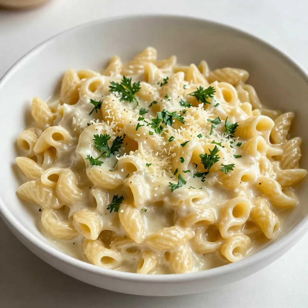 - 1 cup orzo pasta - 3 cups vegetable broth - 2 tablespoons extra virgin olive oil - 4 cloves garlic, finely minced - 1 small onion, finely diced - 1 cup heavy cream - 1 cup freshly grated Parmesan cheese - 1 teaspoon Italian seasoning blend - Salt and freshly ground black pepper, to taste - Fresh parsley, finely chopped, for garnish Here are some easy conversions: - 1 cup orzo = 200 grams - 3 cups vegetable broth = 720 milliliters - 2 tablespoons olive oil = 30 milliliters - 1 cup heavy cream = 240 milliliters - 1 cup Parmesan cheese = 100 grams You can add some fun twists to this dish: - Spinach for a fresh green touch - Cooked chicken for extra protein - Sun-dried tomatoes for a tangy flavor - A pinch of red pepper flakes for a kick - Fresh herbs like basil or thyme for added aroma These options let you make this dish your own. Enjoy crafting your creamy garlic Parmesan orzo! {{ingredient_image_2}} Start by heating 3 cups of vegetable broth in a medium saucepan. Bring it to a gentle simmer over medium heat. Once it's simmering, add 1 cup of orzo pasta. Cook the orzo according to the package instructions, which usually takes about 8-10 minutes. You want it to be al dente. When the orzo is ready, drain it and set it aside. In a large skillet, pour in 2 tablespoons of extra virgin olive oil. Heat it over medium heat. Once hot, add 1 small diced onion. Saut&eacute; the onion for about 2-3 minutes until it looks soft and translucent. Next, add 4 cloves of finely minced garlic to the skillet. Cook for another 1-2 minutes, stirring often. This prevents the garlic from burning and helps release its rich aroma. Now it&rsquo;s time to make the creamy sauce. Carefully pour in 1 cup of heavy cream while stirring to blend it with the onion and garlic. Bring this mixture to a gentle simmer. Let it cook for around 5 minutes until the sauce thickens slightly. Gradually add in 1 cup of freshly grated Parmesan cheese and 1 teaspoon of Italian seasoning. Mix well until the cheese melts smoothly into the sauce. Finally, stir in the drained orzo, ensuring each piece is coated in the creamy sauce. Season this dish with salt and freshly ground black pepper to taste. Let it sit for a couple of minutes off the heat to allow the flavors to meld nicely. For a touch of color, sprinkle finely chopped fresh parsley on top before serving. To get that dreamy creamy texture, focus on the heavy cream. Use fresh heavy cream, as it blends better. When you add it to the skillet, let it simmer slowly. This helps it thicken nicely. Stir constantly to prevent it from sticking to the pan. The Parmesan cheese also plays a big role. Make sure to use freshly grated cheese for the best melt. It gives you a rich, smooth sauce that coats the orzo perfectly. If you want a dairy-free option, swap heavy cream with coconut milk or a nut milk. Use a dairy-free cheese to keep the flavor rich yet light. You can also use vegetable broth that is low-sodium to cut back on salt. For a lighter dish, consider using half-and-half instead of heavy cream. These swaps keep the dish creamy while catering to different diets. This creamy garlic parmesan orzo shines on its own. Serve it in shallow bowls, showing off that lovely sauce. You can add a sprinkle of extra Parmesan on top for flair. Fresh parsley adds a nice touch too. For a complete meal, pair it with a simple green salad. The crunch of the salad balances the creaminess. For extra protein, grilled chicken or shrimp complements the dish well. Pro Tips Use Fresh Garlic: Freshly minced garlic provides a stronger and more vibrant flavor compared to pre-minced alternatives. Always opt for fresh for the best taste! Stir Constantly: When adding the heavy cream, stir continuously to prevent it from curdling and to ensure a smooth, creamy sauce. Adjust Consistency: If the sauce becomes too thick, feel free to add a splash of vegetable broth or water to reach your desired consistency. Garnish Generously: A generous sprinkle of fresh parsley not only adds color but also enhances the overall flavor profile of this dish. {{image_4}} You can make creamy garlic Parmesan orzo even better by adding veggies. Spinach is a great choice. It wilts down nicely and adds color. Just toss it in during the last few minutes of cooking. Mushrooms also work well. Saut&eacute; them with the onion for extra flavor. You can try zucchini or peas, too. They add sweetness and crunch. Feel free to experiment with your favorite veggies! Adding protein turns this dish into a full meal. Grilled chicken is a popular choice. Cut it into bite-sized pieces and mix it in. Shrimp is another delicious option. Cook it separately and add it right before serving. For a vegetarian option, consider white beans or chickpeas. They pack in protein and keep it hearty. These additions make each bite satisfying and tasty! You can spice things up with flavor enhancements. If you like heat, add red pepper flakes while cooking the garlic. This gives it a nice kick! Fresh herbs like basil or thyme can elevate the dish, too. Stir in chopped herbs at the end for brightness. You can also switch the Italian seasoning for a Cajun blend for a fun twist. Each variation adds a new layer of taste to your creamy orzo! Store your creamy garlic Parmesan orzo in an airtight container. Let the dish cool to room temperature before sealing it. It&rsquo;s best to use glass or plastic containers with tight-fitting lids. This way, the orzo stays fresh and delicious. Leftovers will keep well in the fridge for up to three days. To reheat, place the orzo in a skillet over medium heat. Add a splash of vegetable broth or cream to keep it creamy. Stir often to heat evenly. You can also microwave it in short bursts. Use a microwave-safe dish and cover it to avoid drying out. Heat until warm, stirring occasionally. You can freeze creamy garlic Parmesan orzo, but it may change the texture slightly. First, cool the orzo and portion it into freezer bags or containers. Be sure to remove excess air to prevent freezer burn. Label and date your containers. It&rsquo;s best to use frozen orzo within three months. To reheat, thaw in the fridge overnight and then follow the reheating instructions. Orzo is a type of pasta that looks like rice. It is made from wheat and is often used in soups, salads, or as a side dish. You can cook orzo like regular pasta. It absorbs flavors well, making it great for creamy dishes like this one. Yes, you can make creamy garlic Parmesan orzo ahead of time. Cook the orzo and sauce, then store them separately. When you are ready to eat, just mix them together and heat. This helps keep the orzo firm and prevents it from becoming mushy. If your sauce is too runny, you can thicken it easily. One way is to add more cheese. Gradually stir in extra Parmesan until it thickens. Another method is to simmer the sauce longer. This reduces excess liquid and makes it creamy. Always stir while cooking to avoid burning. This blog post covered orzo, from ingredients to storage tips. We explored measurements, optional ingredients, and step-by-step cooking methods. You learned tips for a creamy texture and variations like adding veggies or protein. Storing leftovers and reheating made easy was also discussed. Remember, making orzo can be fun and adaptable. You can always tweak the recipe to fit your taste. Enjoy cooking and experimenting with new flavors!